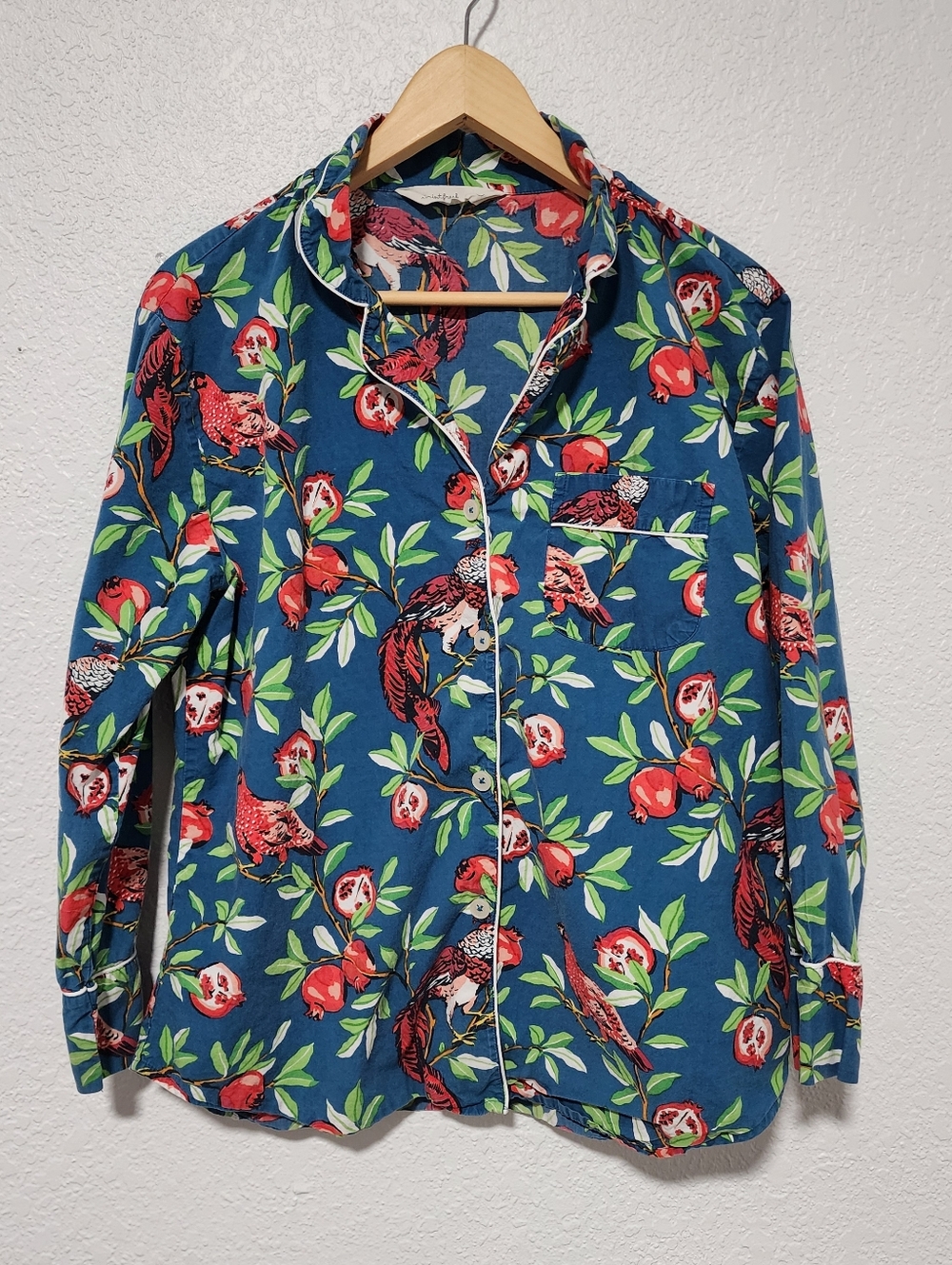 Print Fresh X Anthropology Novelty Print Pajama Top 100% Organic Cotton Small